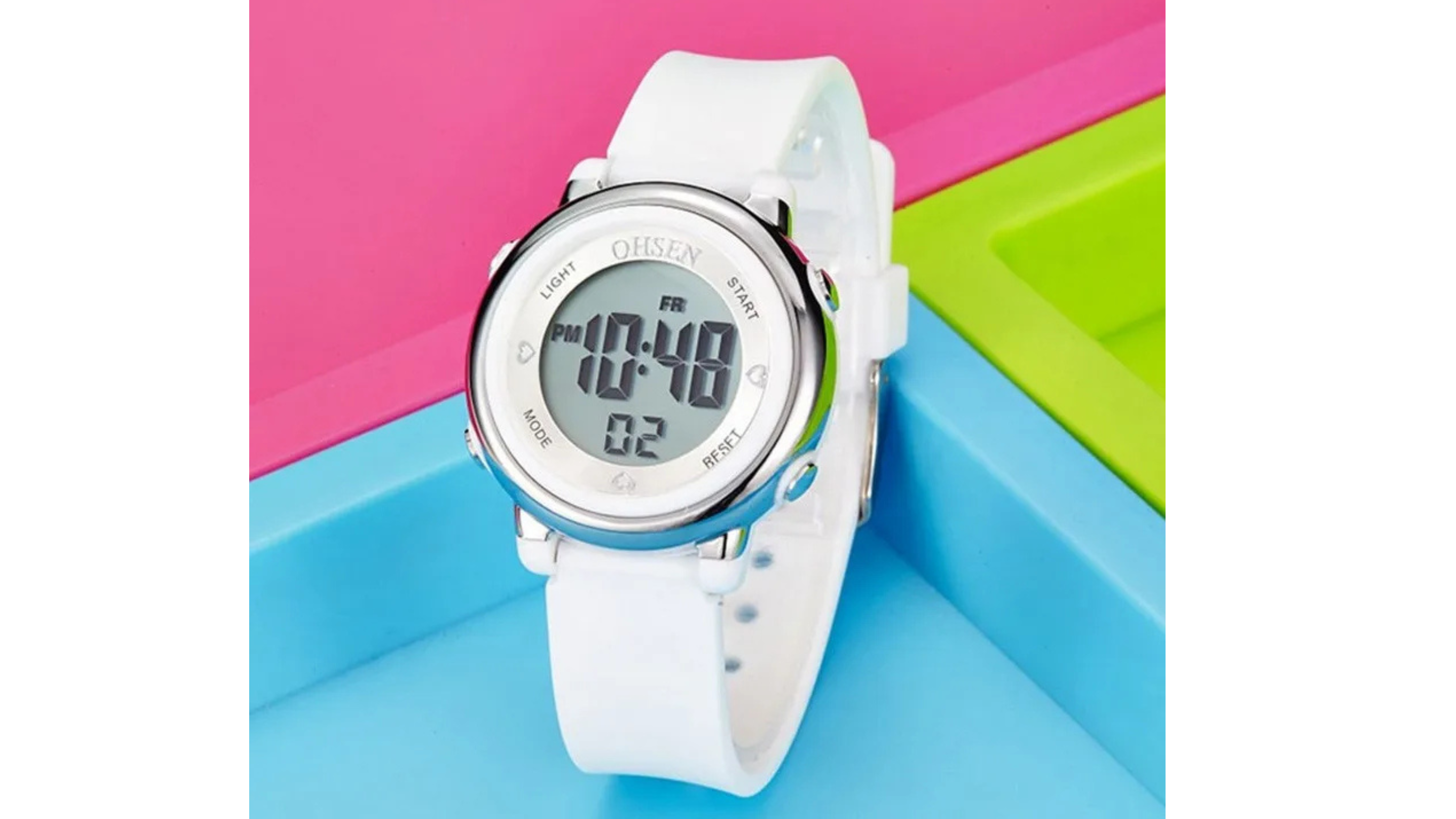 Kids white digital watch